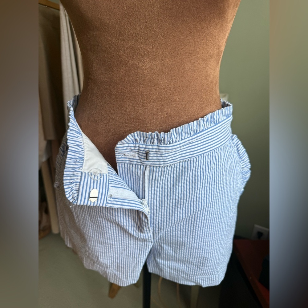 J. Crew Blue Striped Seersucker Shorts - Picture 4 of 7